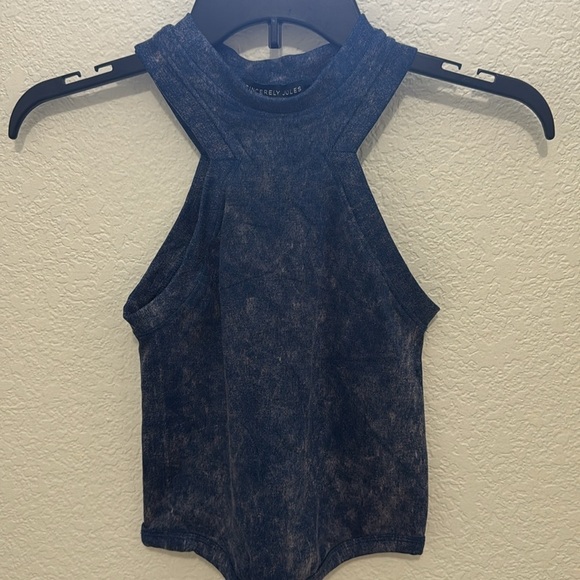 NWT Sincerely Jules Blue Halter Neck Knit Tank Top M/L Lightweight Summer - Picture 8 of 11